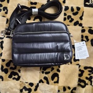 Black Quilted Men's Crossbody Bag